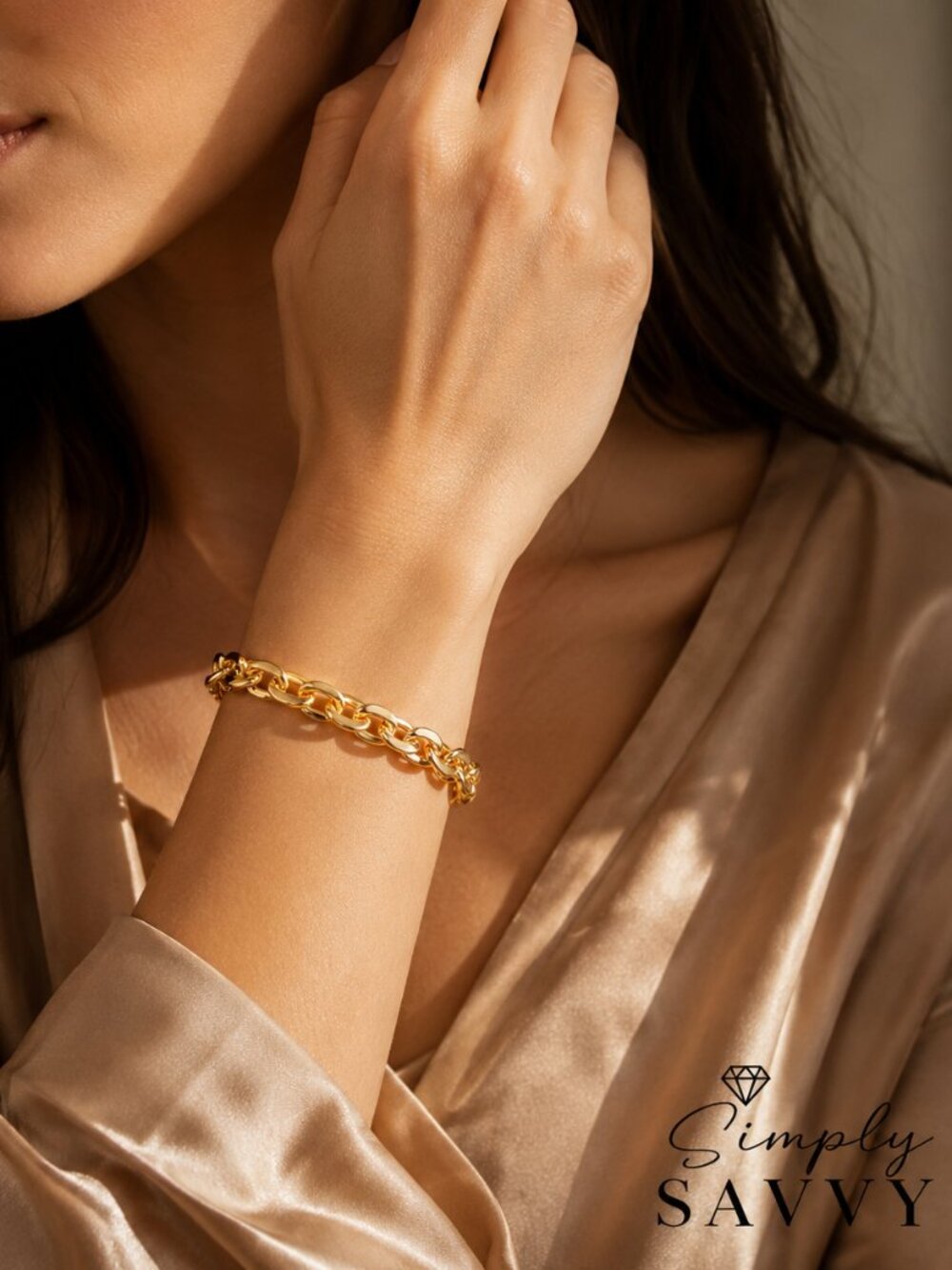 14K Yellow Gold Mirror Rolo Link Chain Bracelet (7.30 mm)